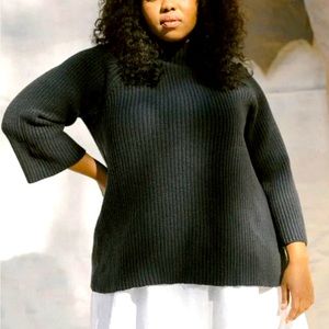 Elizabeth Suzann raglan sweater Climate Beneficial Wool Xs charcoal as New!